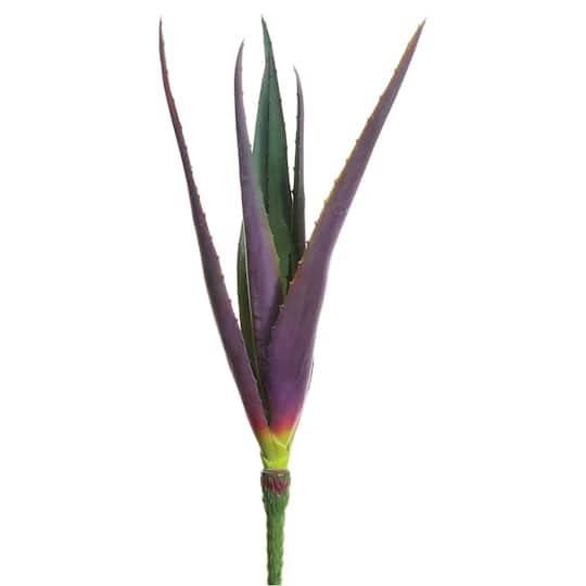 24 Pack: Soft Touch Purple &#x26; Green Spiky Agave Pick